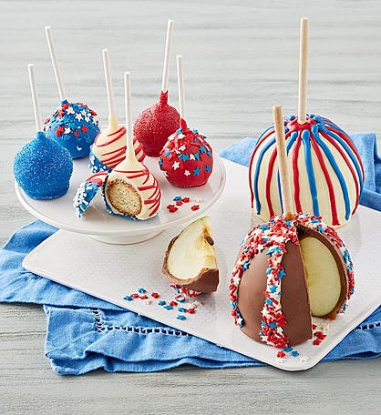 Patriotic Belgian Chocolate-Dipped Apples and Cake Pops